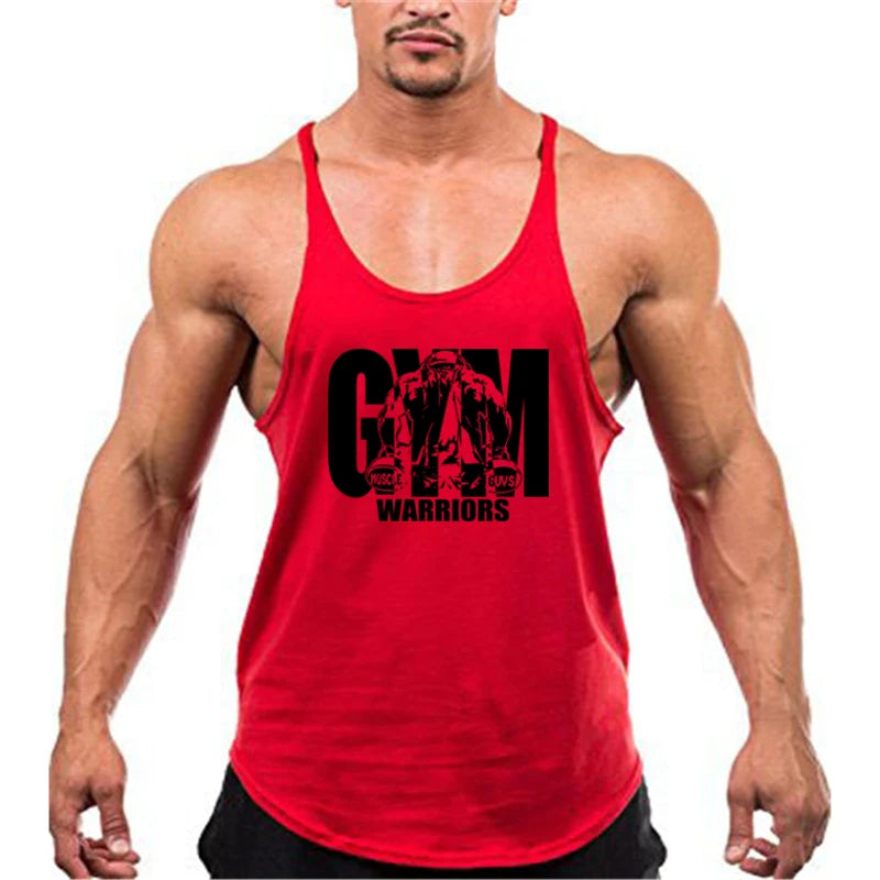 Men’s Bodybuilding Y‑Back Tank Top – Cotton Breathable Gym Muscle Vest, Fitness Workout Sleeveless Shirt
