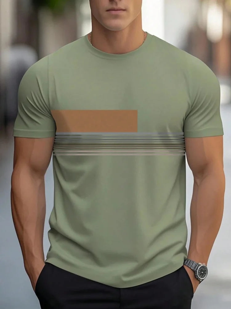 Men’s Oversized Letter‑Print T‑Shirt – Summer Loose Fit Sports Casual Short Sleeve Top