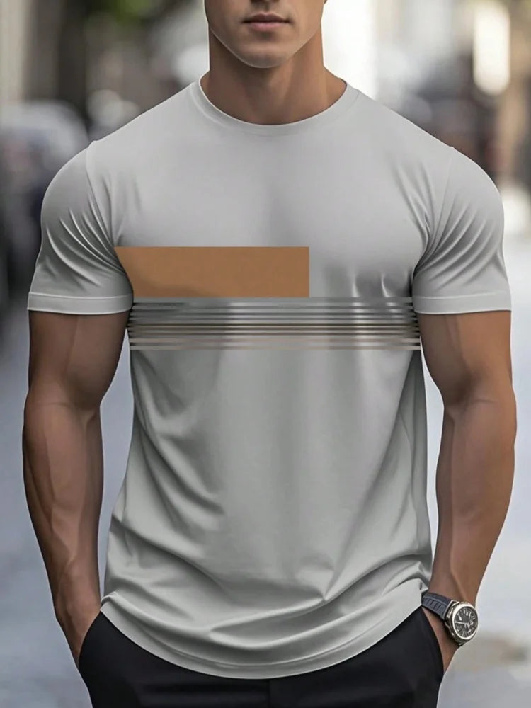 Men’s Oversized Letter‑Print T‑Shirt – Summer Loose Fit Sports Casual Short Sleeve Top