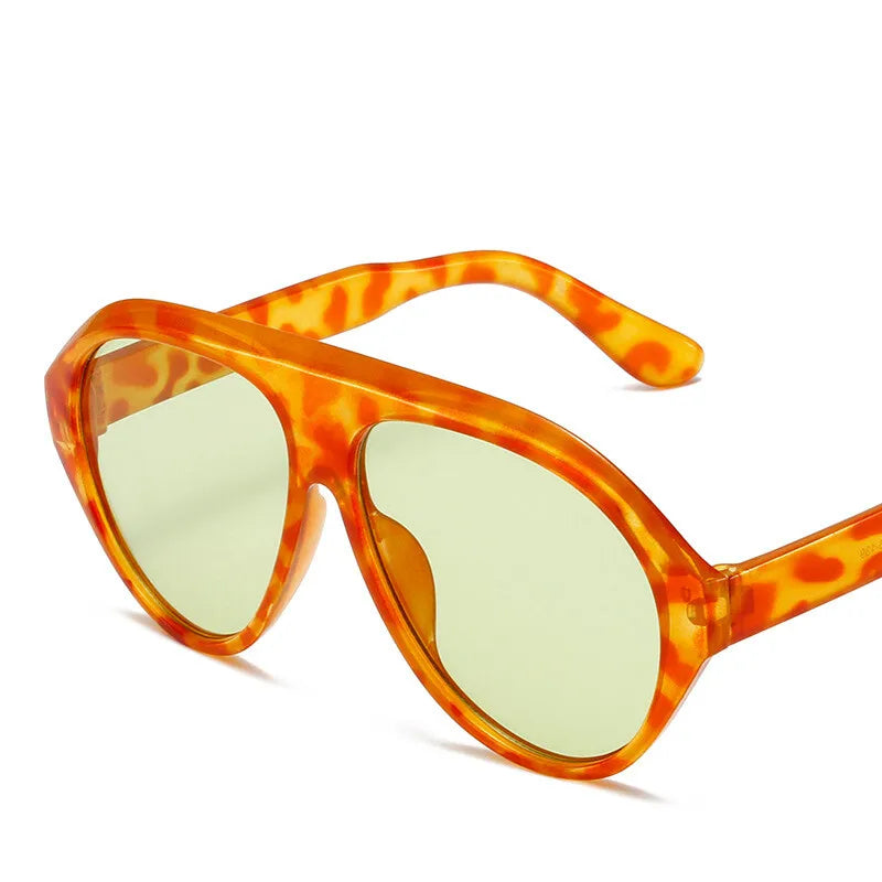 Oversized Goggle Sunglasses 2024 Women Brand Popular Yellow lens Sun Glasses Men Big Frame Trend Shades UV400 802086