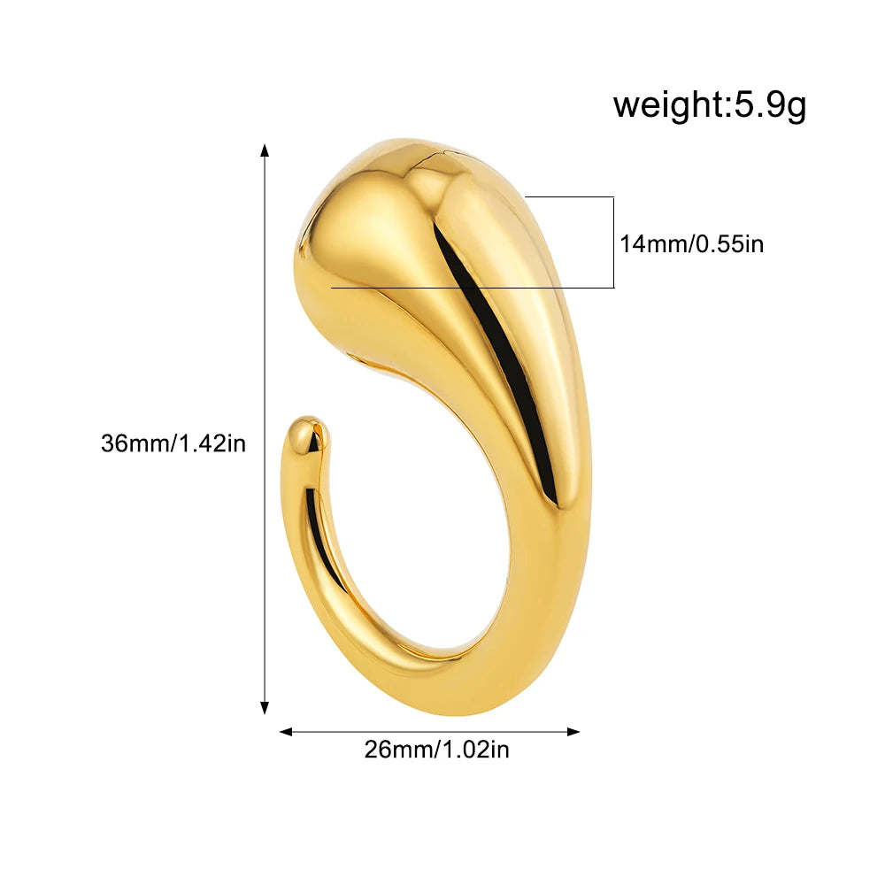 Vintage Stainless Steel Rings for Women Punk Chunky Irregular Smooth Adjustable Open Ring Jewelry Weddings Gifts
