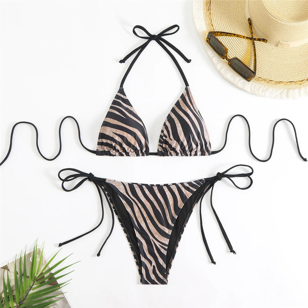 American Flag Halter Bikini