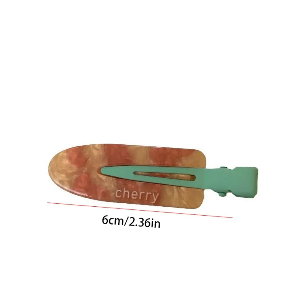 Geometry Traceless Hairpin Cute Cherry Bangs Clip Fruit Hairpin Duckbill Clip Korean Style Makeup Hair Clip Kids