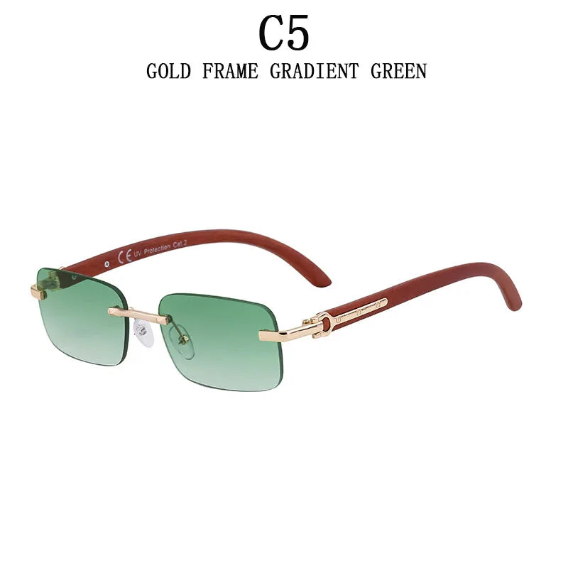 2025 Rimless Sunglasses For Men Vintage Fashion Sunglasses Outdoor Oculos Dropshipping Trending Glasses New Square Lentes Gafas