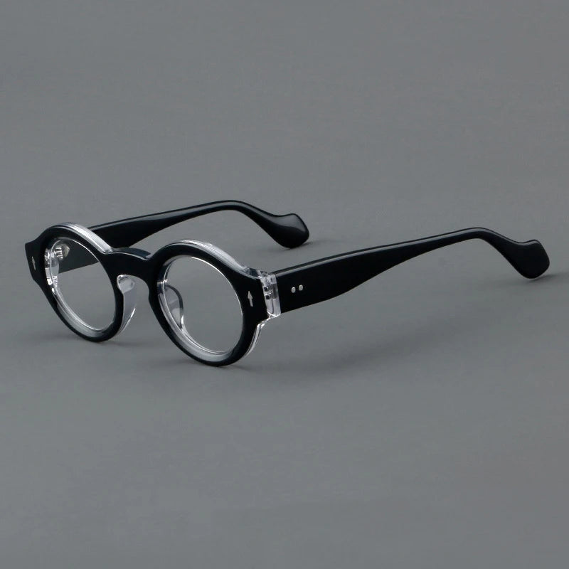 57359 Vintage Thick Acetate Spectacles Frames Trend Rivet Optical Glasses Men Women Round Prescription Eyeglass