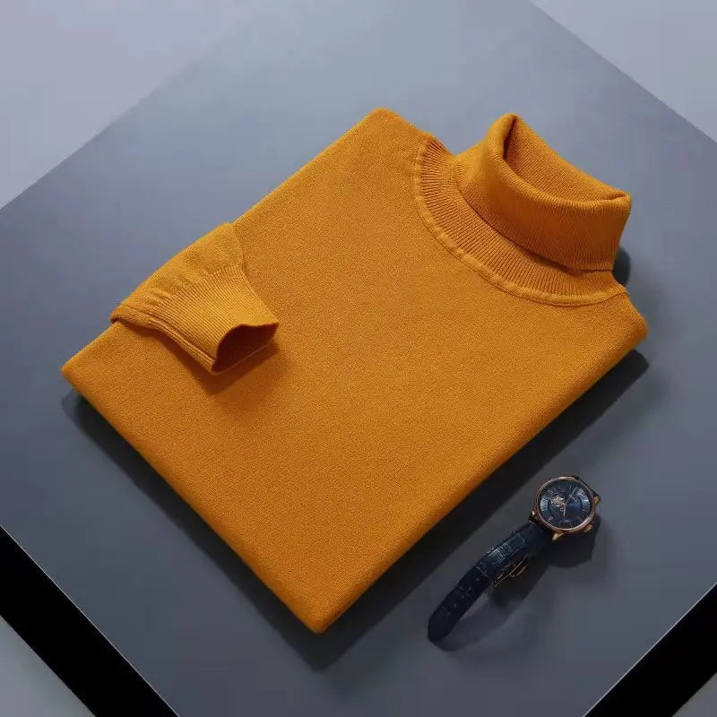Men’s Cashmere‑Cotton Turtleneck Sweater