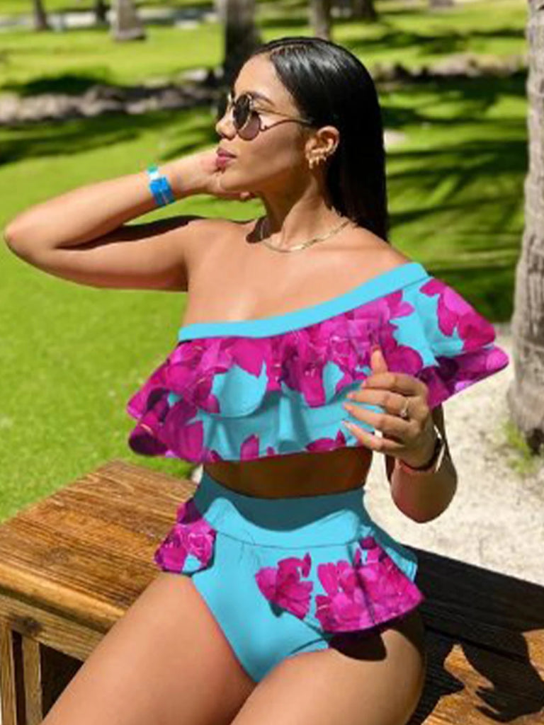 2025 Printed Long‑Sleeve Women’s Swimsuit with Matching Beach Cover‑Up — Holiday Swimwear Clearance