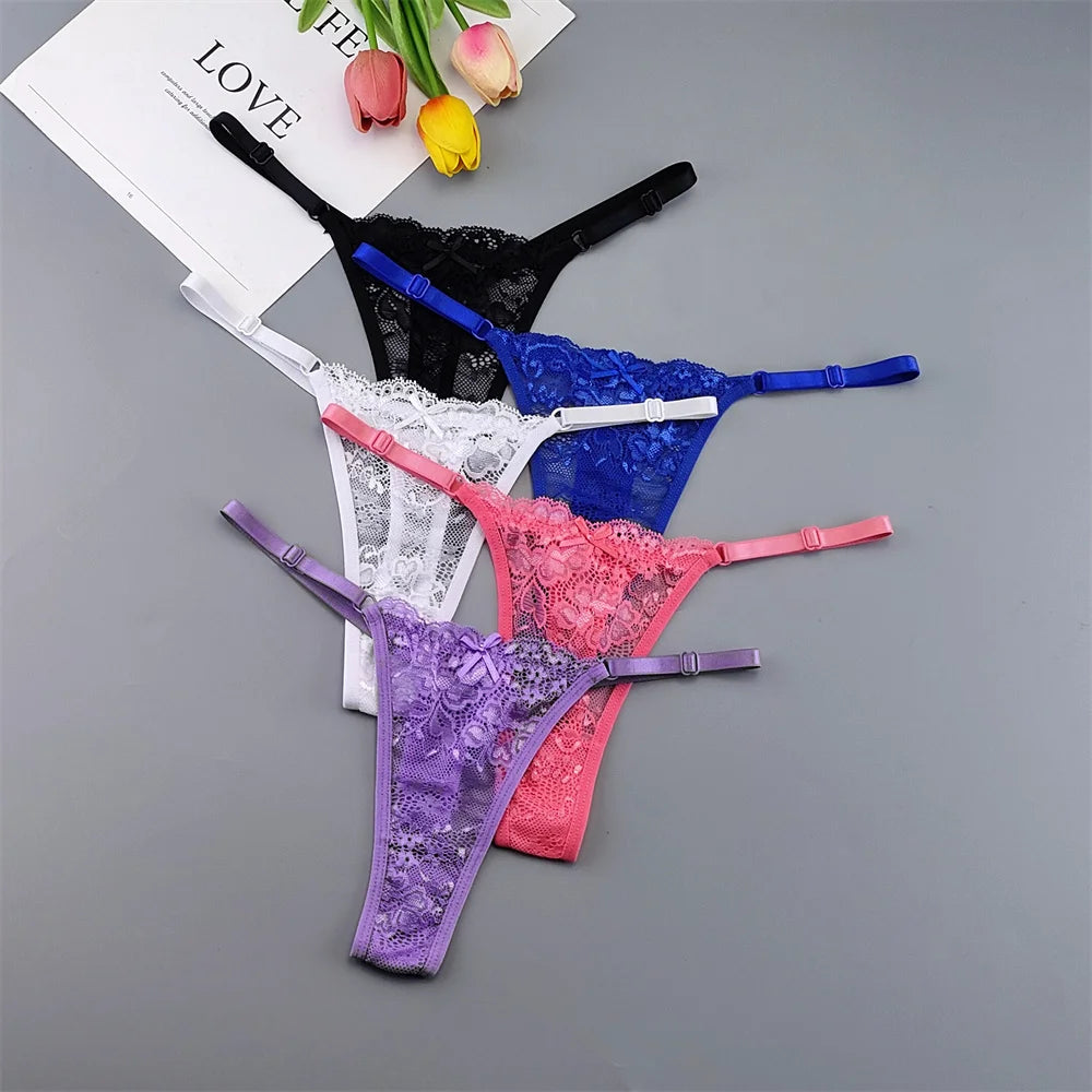 5‑Pack Lace Adjustable Thongs