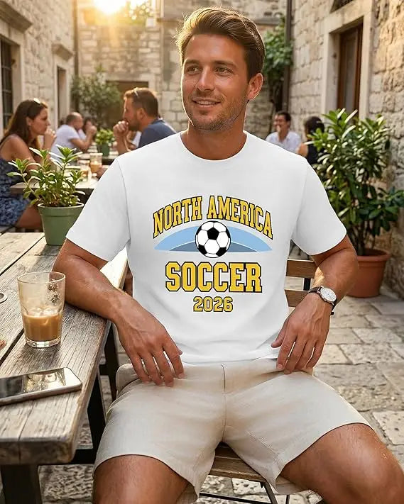 2026 Soccer Fan T‑Shirt — North America Flags Graphic Tee USA Canada Mexico Unisex