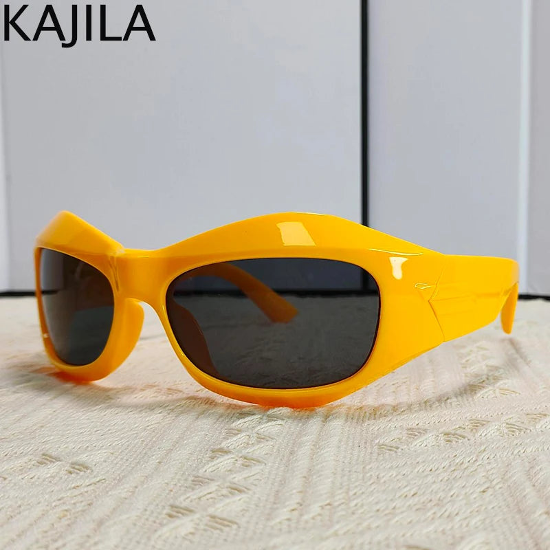 Cyber Y2K Punk Sunglasses Women Men Sports Square Sun Glasses for Ladies 2025 Luxury Brand Steampunk Sliver Eyewear Shades UV400