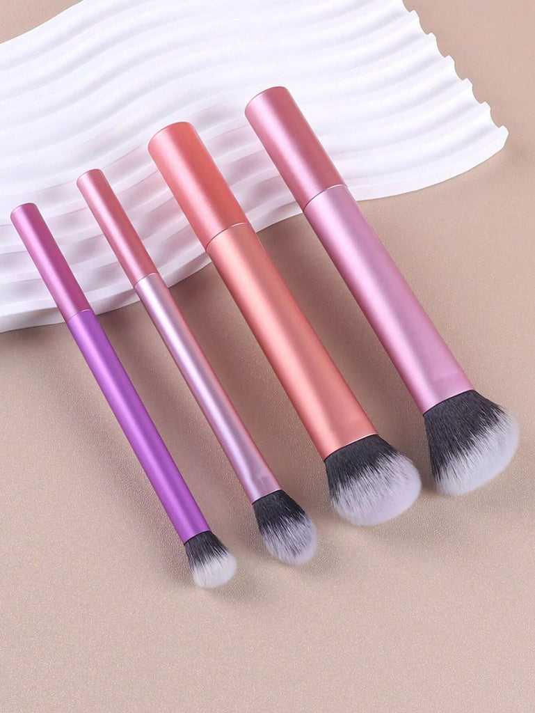 4pcs Contour Brush, Foundation Brush, Eye Shadow Brush, Concealer Brush Portable Set