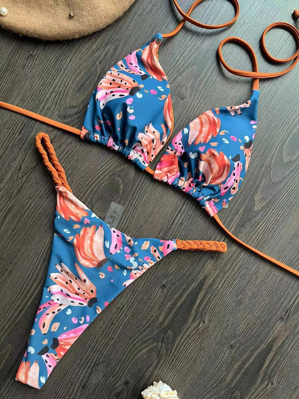 Zebra Print High‑Waist Brazilian Bikini