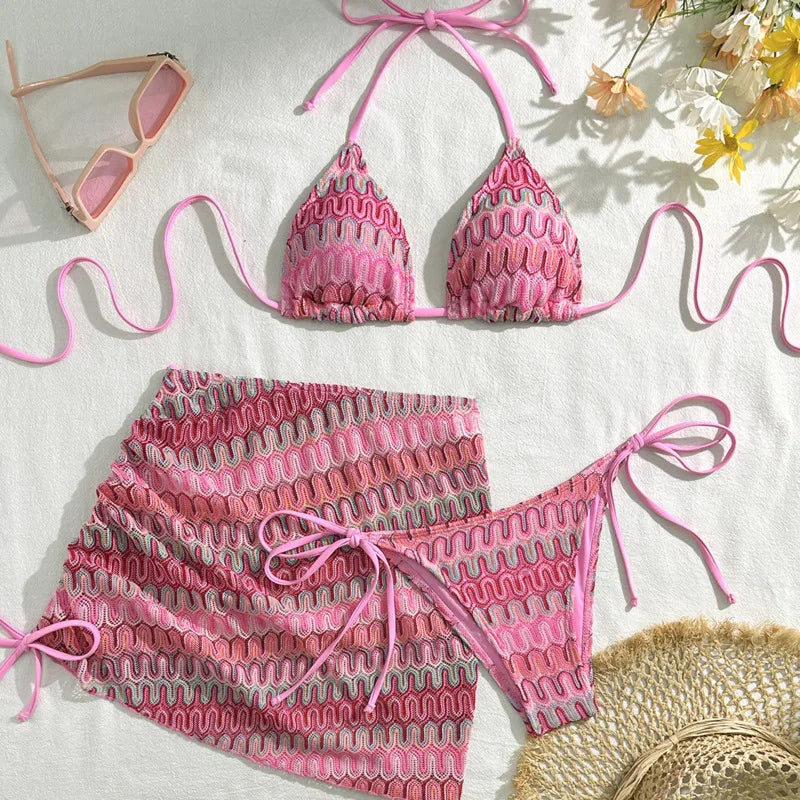 Three‑Piece Brazilian Bikini Set