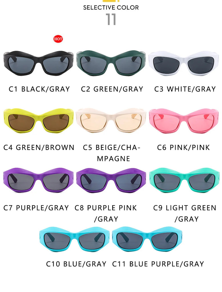Trend Steampunk Sunglasses Women Men Fashion Sun Glasses Punk Female Y2K Mirror Goggle Shades Eyeglasses UV400