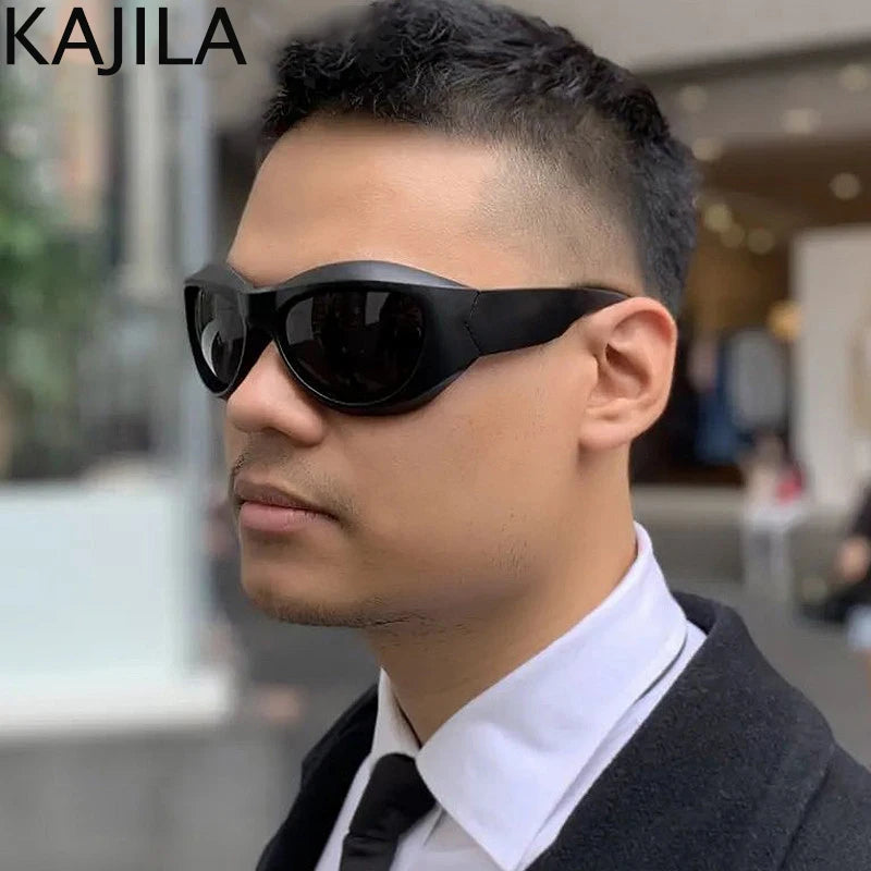 Cyber Y2K Punk Sunglasses Women Men Sports Square Sun Glasses for Ladies 2025 Luxury Brand Steampunk Sliver Eyewear Shades UV400