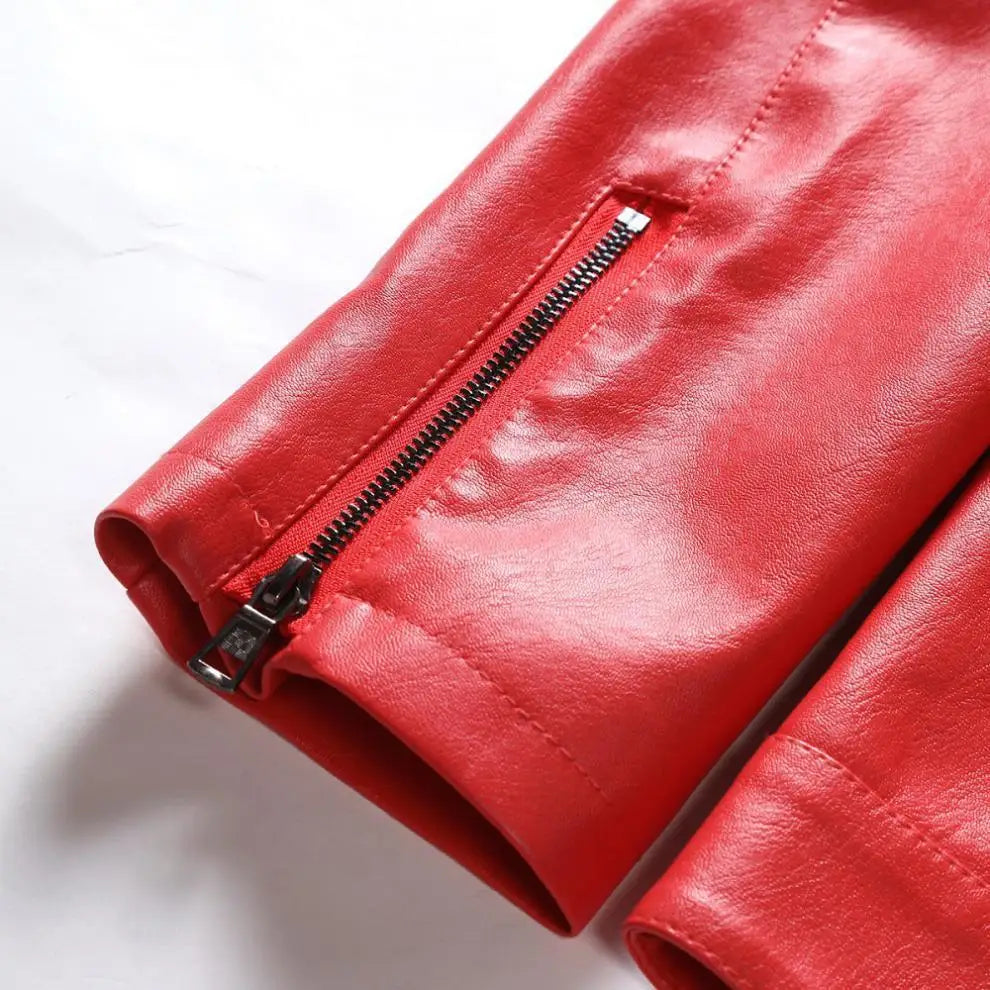 Slim PU Leather Rider Jacket