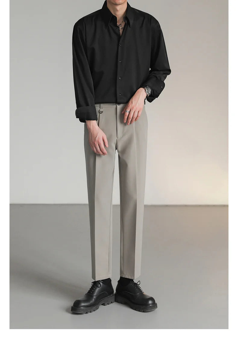 Korean Loose Ice‑Silk Shirt