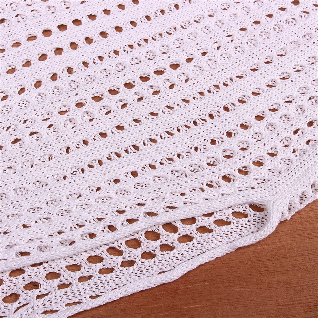 Women’s Backless Hollow‑Out Crochet Beach Cover‑Up