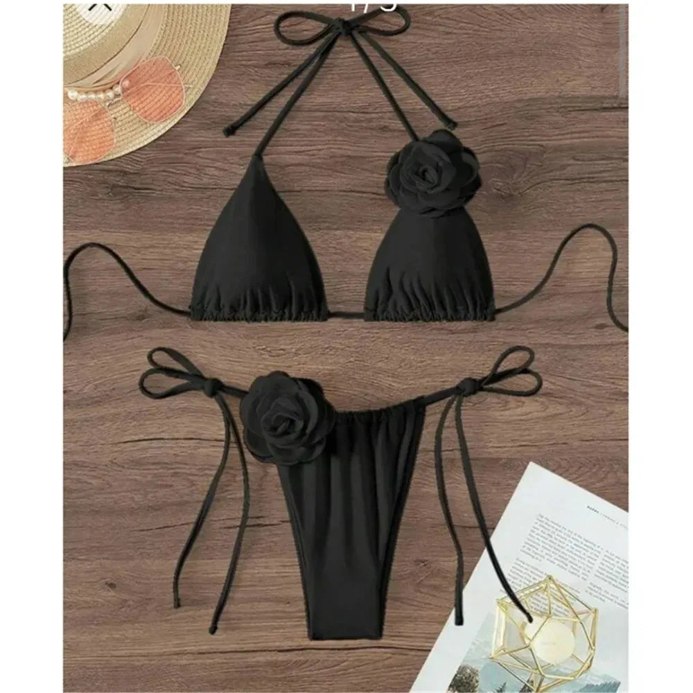 Rose Flower Brazilian Bikini