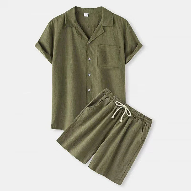 Lapel Short‑Sleeve Shirt & Shorts
