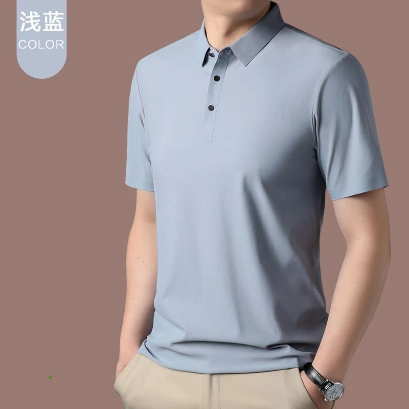 Ice Silk Short‑Sleeve Polo Shirt