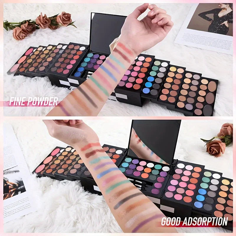 142‑Color Eyeshadow Palette with Blush & Eyebrow Powder – Professional Makeup Artist Full‑Face Kit