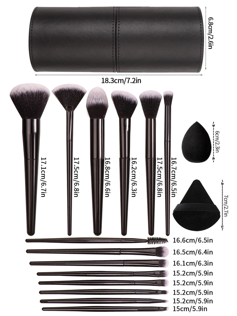 Fashion Makeup Brush Set (3–21pcs) – Soft Hair Cosmetic Brushes with Holder, Beauty Egg & Powder Puff