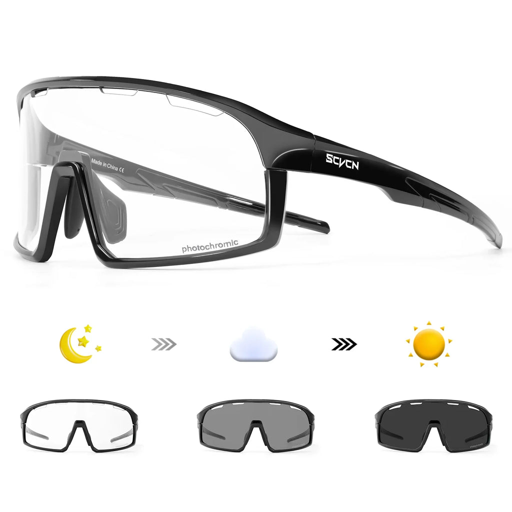 Scvcn Photochromic Mountaineering Sunglasses Outdoor Hiking Sports Glasses for Men's Cycling Sunglasses Leisure Travel Goggles