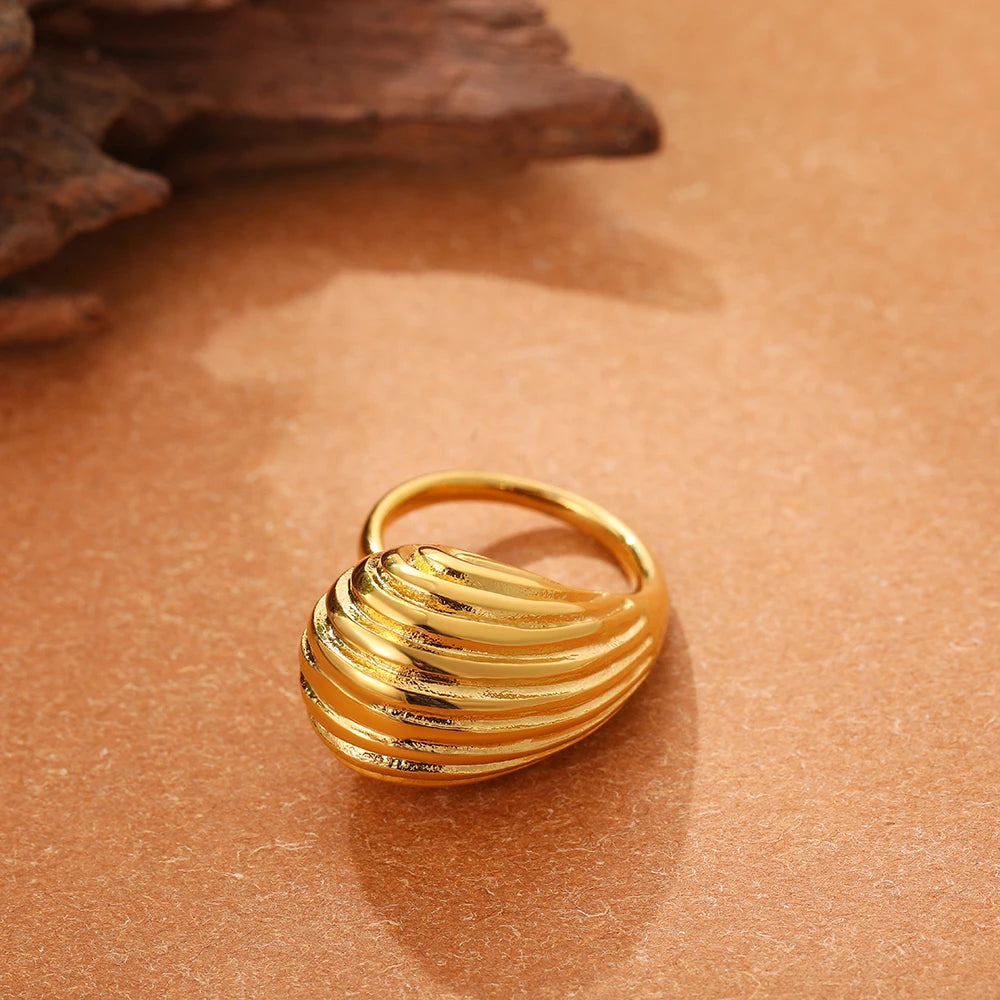 Vintage Stainless Steel Rings for Women Punk Chunky Irregular Smooth Adjustable Open Ring Jewelry Weddings Gifts