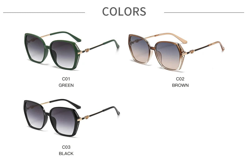 Fashion Large Frame Square Sunglasses Women Trendy Style Sun Glasses For Lady Shades Gradient Oculos UV400 Streetwear Eyewear