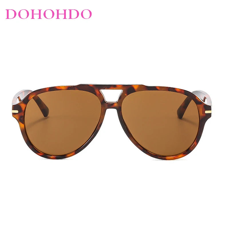 DOHOHDO New Women Sunglasses High End Street Photography Modern Trendy Large Frame Pilot Sun Glasses Hip Hop Sun Glasses UV400