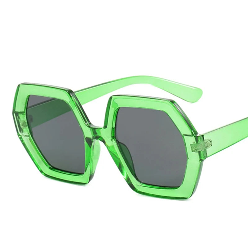Square Irregular Sunglasses Women Oversized Polygon Luxury Yellow Shades Sun Glasses Female Elegant Polygon Eyewear UV400