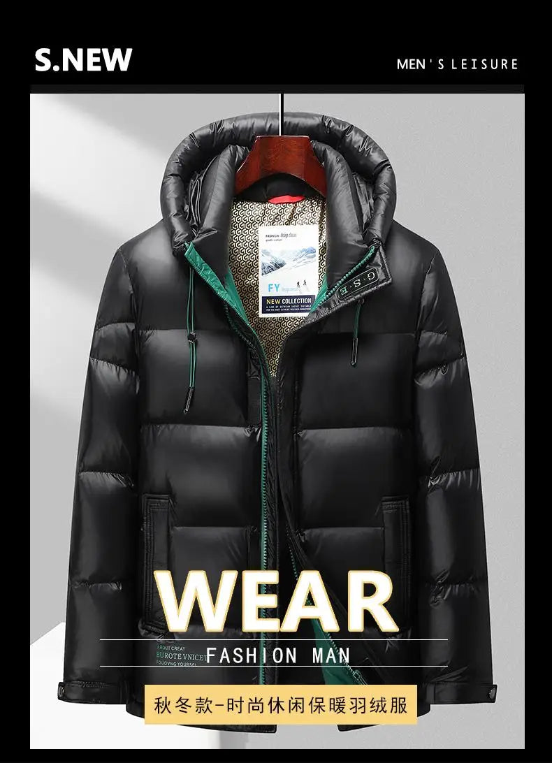 -30° High Quality Winter New Cold resistant Down Jacket Men's Women Short Warm Fashion Brand Parkas Coat
