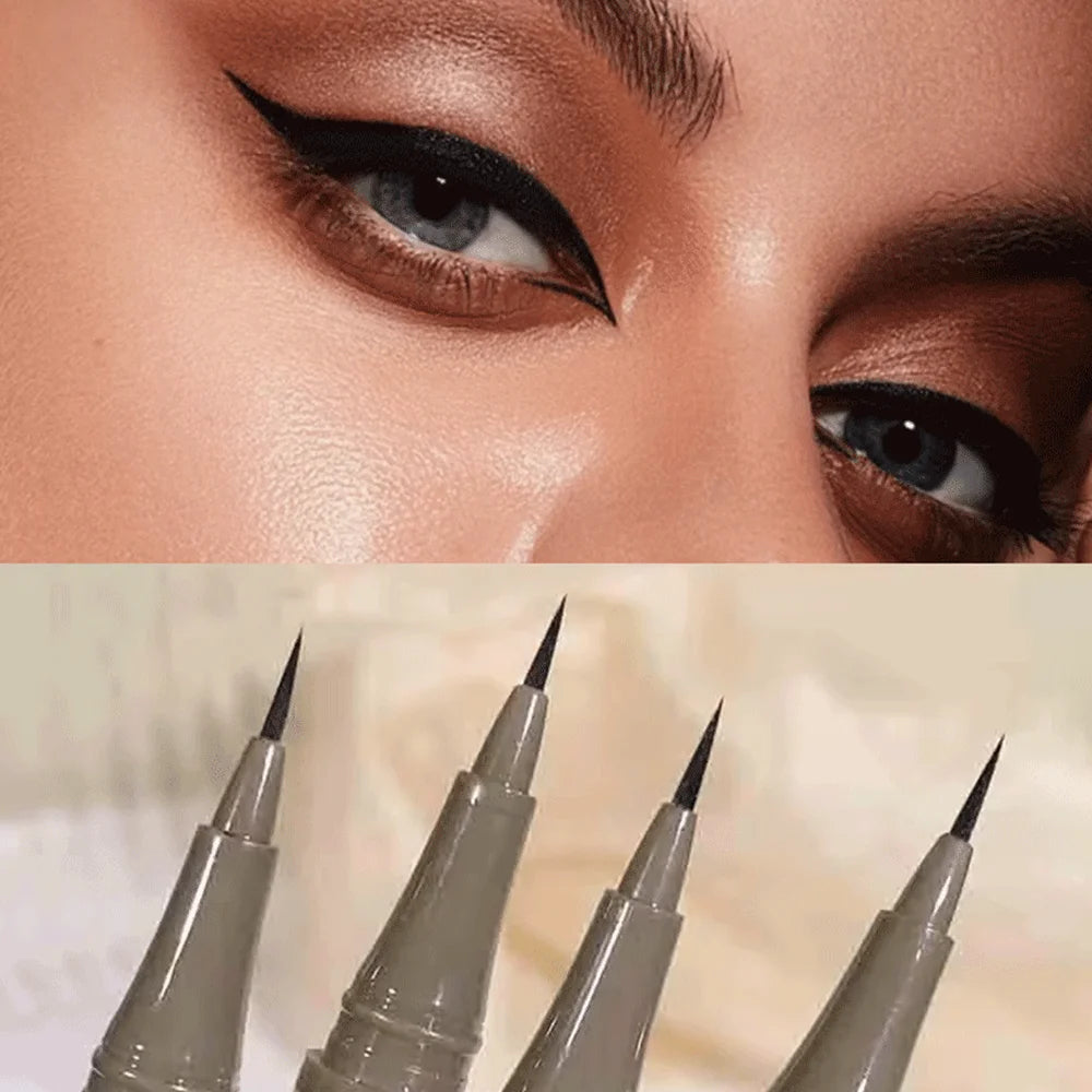 The 4-color fine eyeliner is soft and durable, easy to apply makeup on, fine, quick-drying, long-lasting eyeliner, waterproof