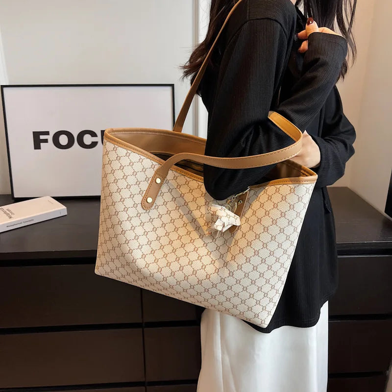 High-End Sense Women'S Bag Large Capacity Tote Bag Light Luxury One Shoulder Mom Commuting Diagonal Span Bag Luxury Handbags