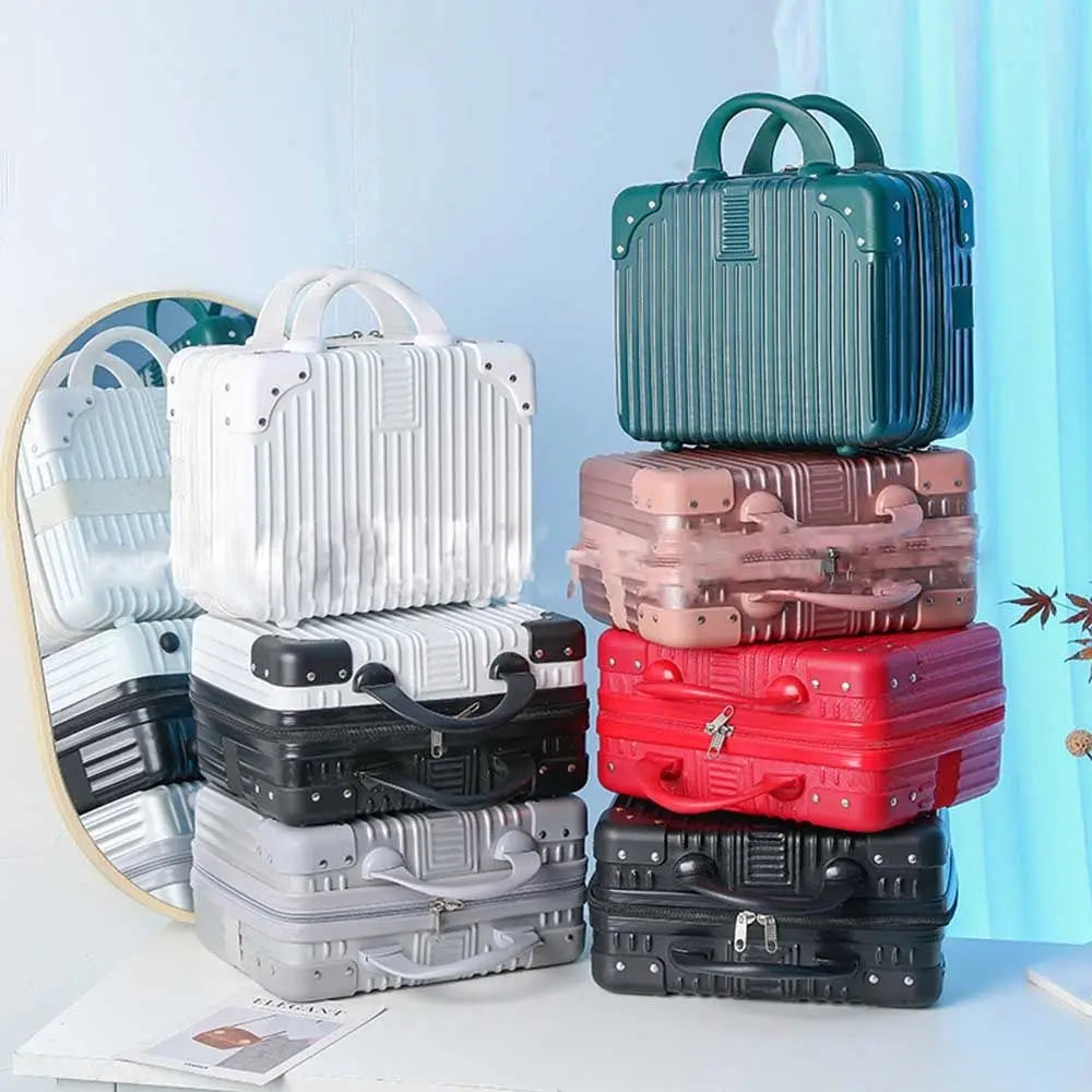 Mini Travel Cosmetic Suitcase – Durable Makeup Organizer Box with Lock