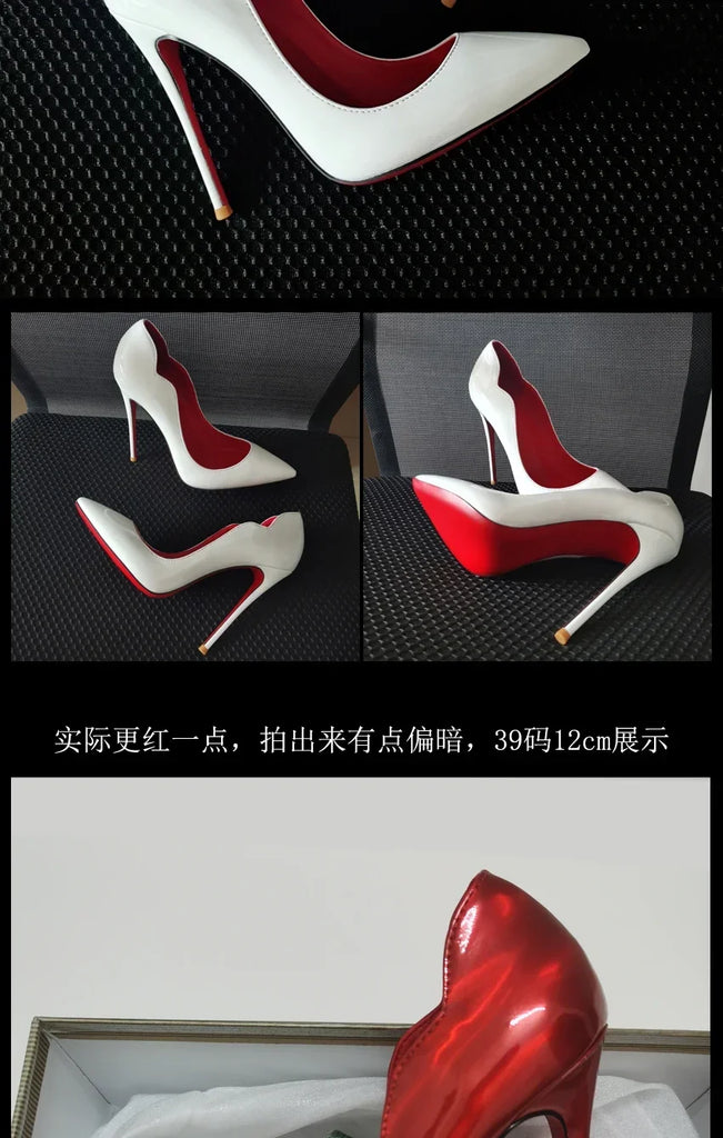 Black Extra‑Thin 12cm High Heels – Women’s Professional Shallow‑Mouth Stiletto Pumps