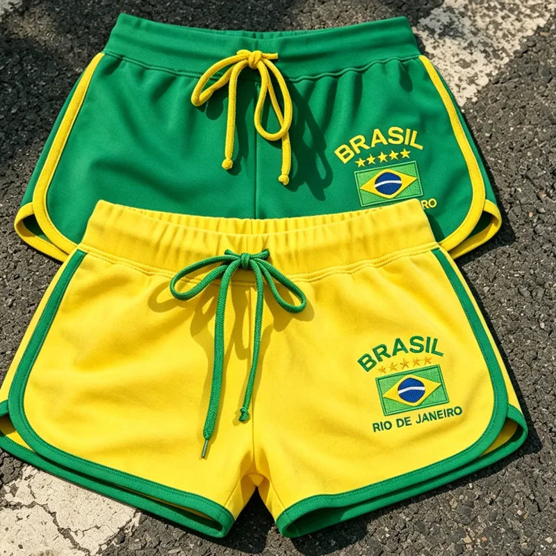 Summer Brazil Flag Dolphin Shorts