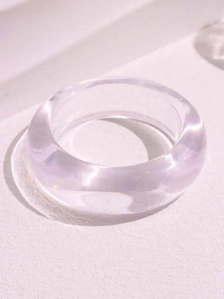 HUANZHI Vintage Transparent Resin Geometric Bangle