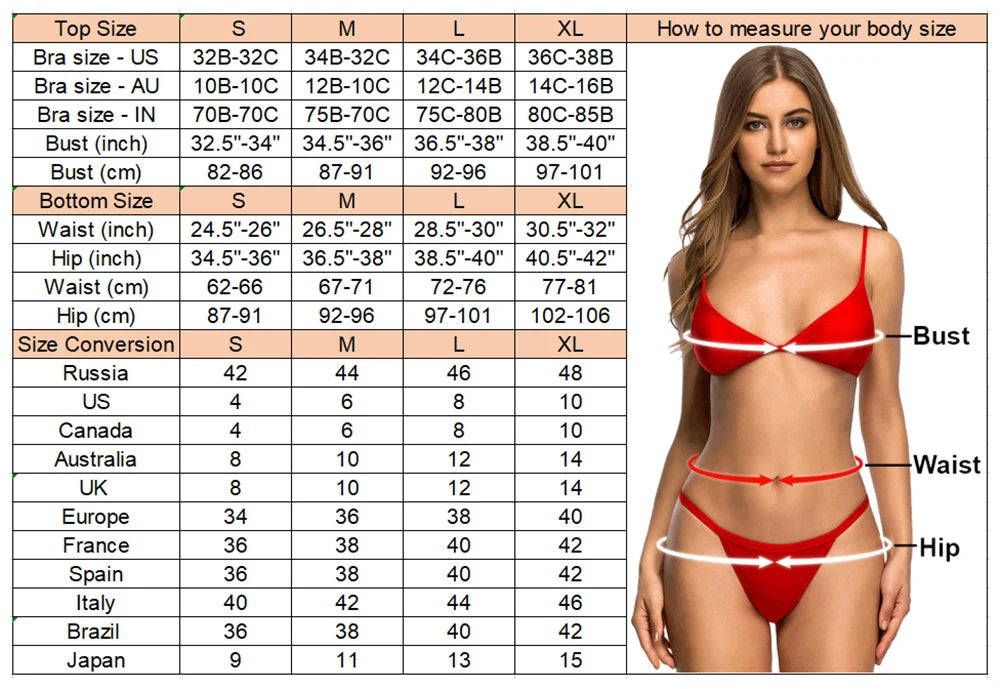 Women’s V‑Bar Underwire Bikini – V‑Shape Wire Two‑Piece Swimsuit S–XL (V439)