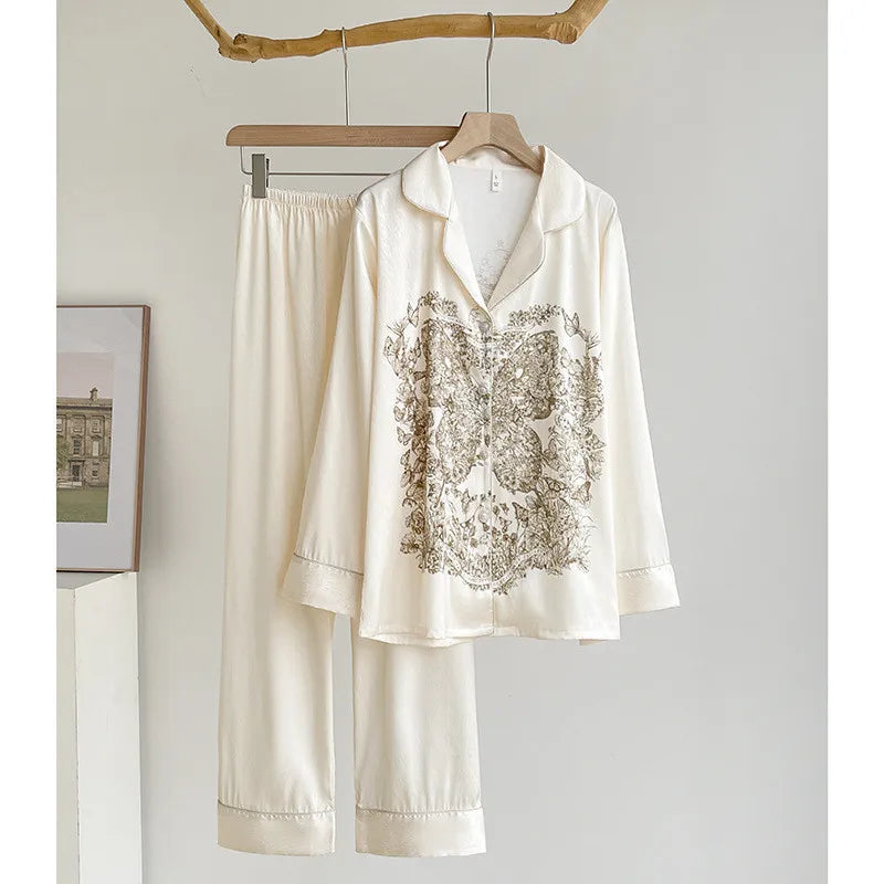 Butterfly Ice Silk Pajama Set