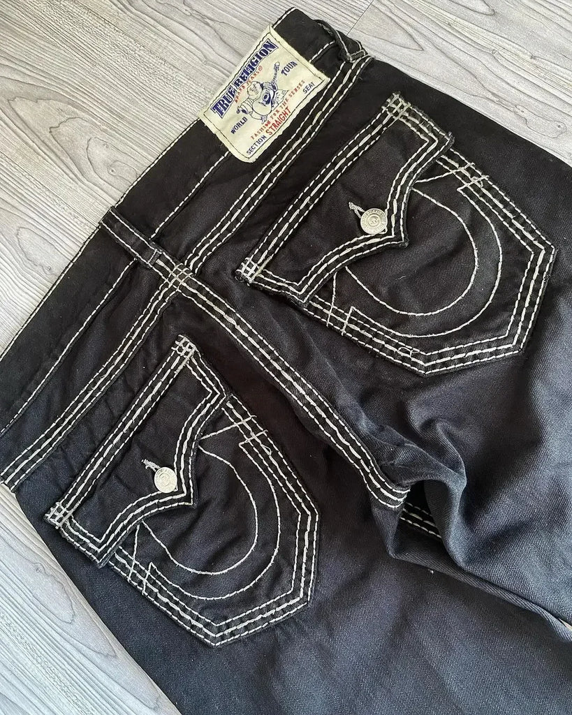 90s High Street Retro American Trend Embroidery Women Jeans Fashion Korean Version Harajuku Gothic Straight Wide-Leg Pants