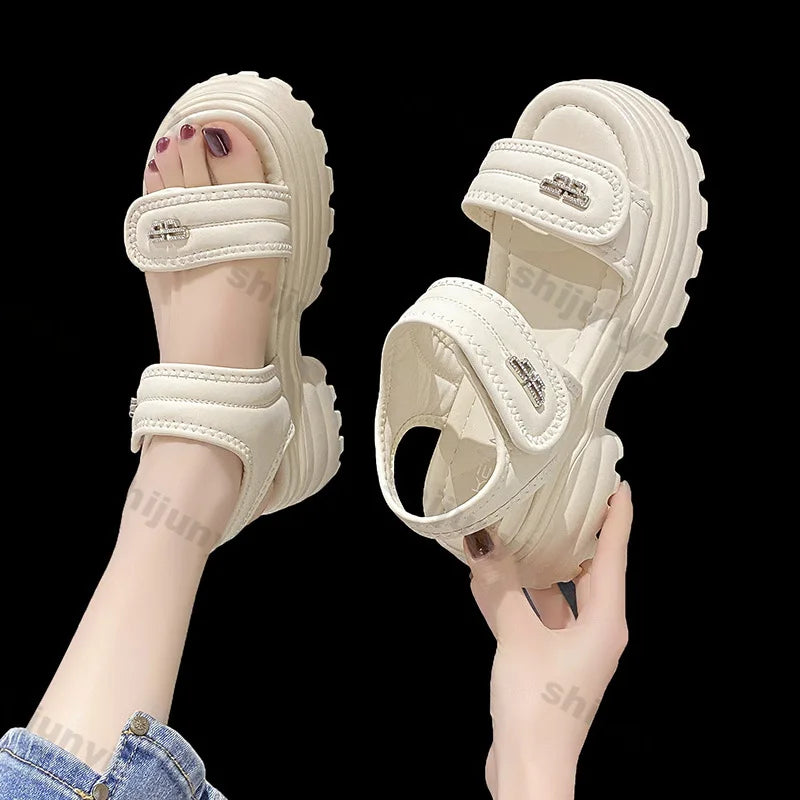 Women's Sports Sandals 2025 Summer New Fashion Flat Casual Sandals Thick-soled Non-slip Female Outdoor Casual Beach Slippers