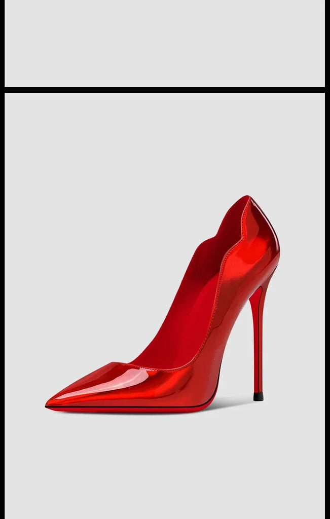 Black Extra‑Thin 12cm High Heels – Women’s Professional Shallow‑Mouth Stiletto Pumps