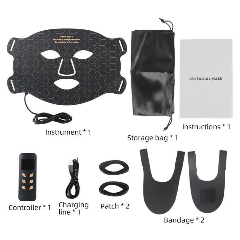 Photon Facial Mask Beauty Instrument – Home Skin Rejuvenation & Light Therapy Spectrometer Device
