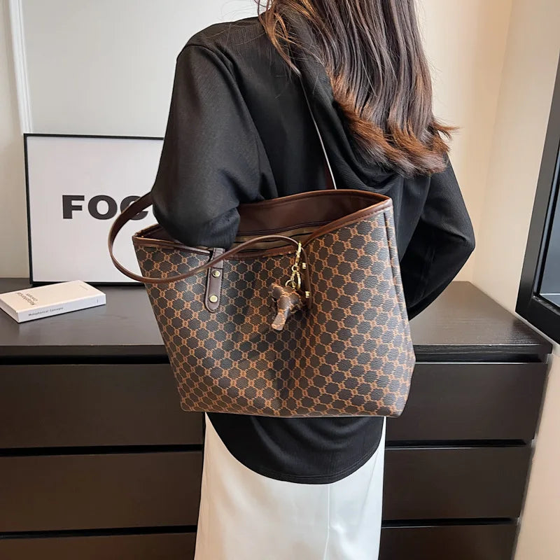 High-End Sense Women'S Bag Large Capacity Tote Bag Light Luxury One Shoulder Mom Commuting Diagonal Span Bag Luxury Handbags