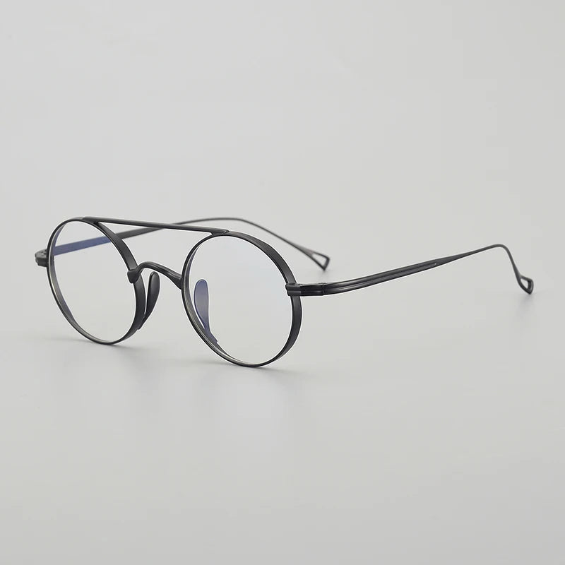 Vintage Pure Titanium Eyeglasses Frame Men Retro Round Pilot Glasses Frame Women Japan Luxury Brand Designer Small Face Eyewear