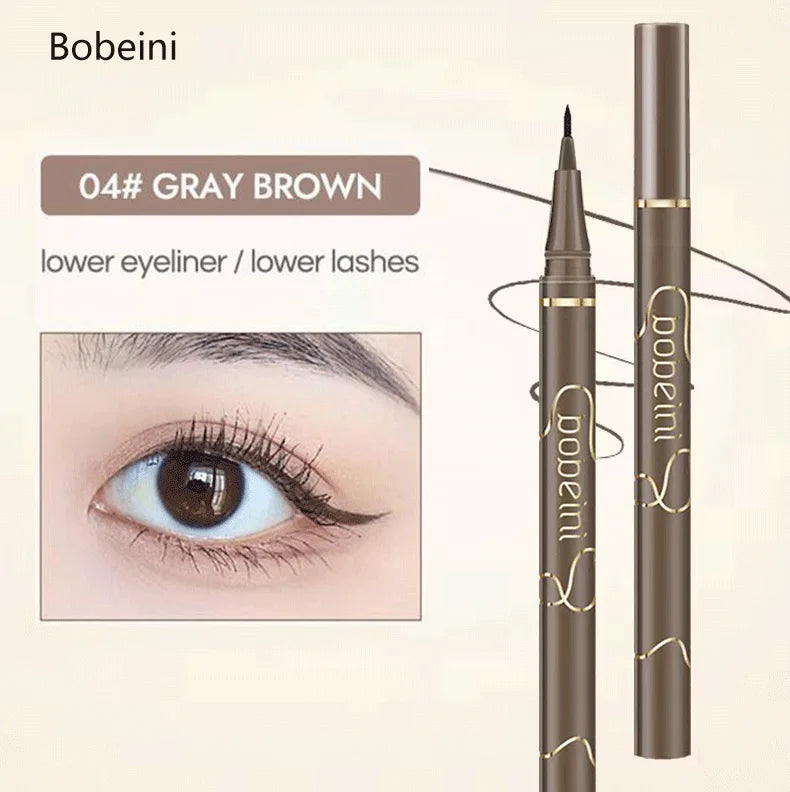 The 4-color fine eyeliner is soft and durable, easy to apply makeup on, fine, quick-drying, long-lasting eyeliner, waterproof