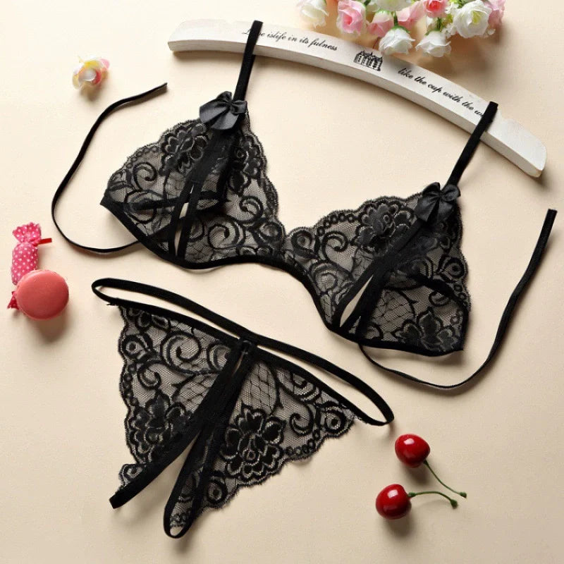 Custom Name Crystal Letter Lace Lingerie Set