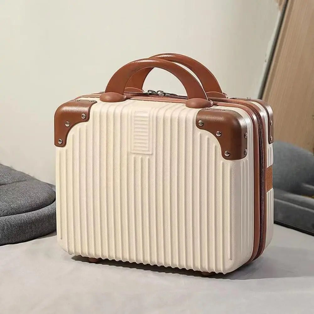 Mini Travel Cosmetic Suitcase – Durable Makeup Organizer Box with Lock